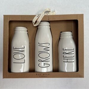 Rae Dunn Ceramic Vase Set - Love Grows Here